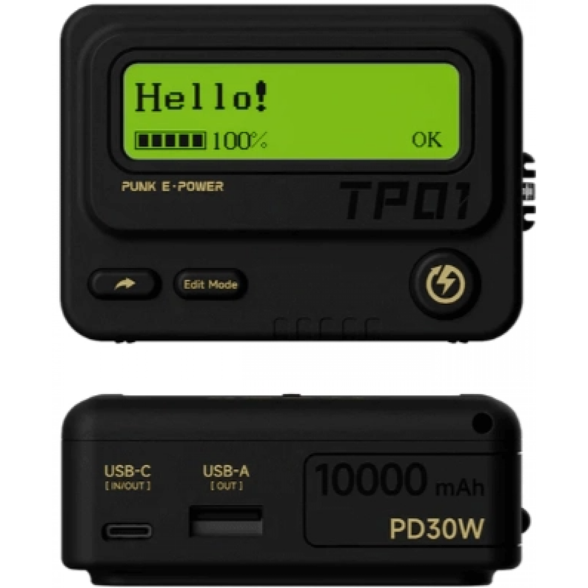 Trozk TP01-10-30W 10000mAh Call機移動電源 (黑色): 復古BB機設計、PD30W雙向快充